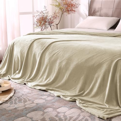 Image of BEDELITE Fleece Blanket Full Size Linen Throw Blankets for Couch & Bed, Luxury Plush Cozy Fuzzy Blanket 84x90 inches, Super Soft Warm Lightweight Throw Blanket for Travel Camping
