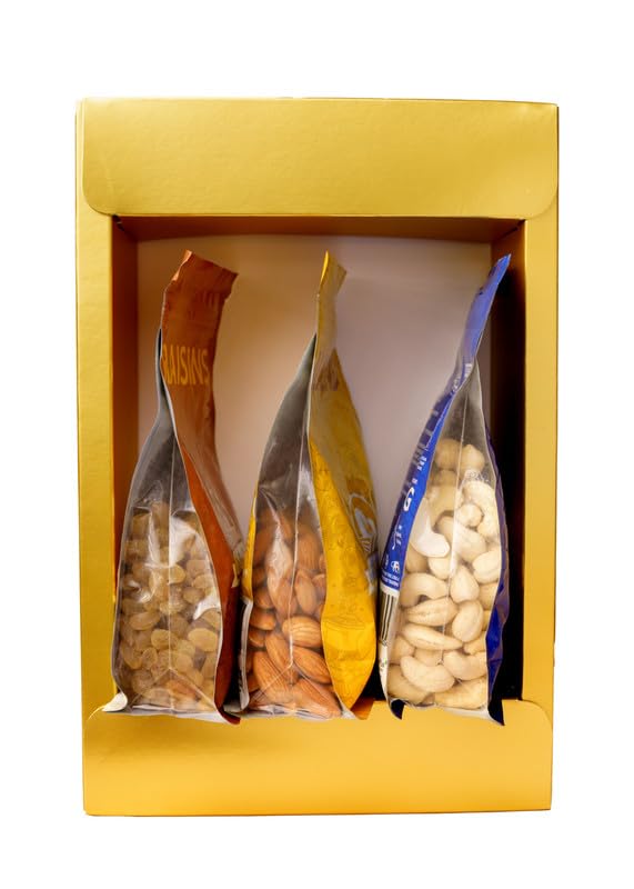 Image of Nature's Blend - Essential Dry Fruits|Maroon New|Pack of 3|250g pouch|Almond, Cashew, Raisins|Soft Top