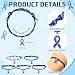 Tondiamo 30 Pcs Colon Cancer Awareness Accessories Bulk Bracelets Anti Bullying Blue Ribbon Accessories for Men Women Child Abuse Prevention Charity Recognition Public Even Prostate Cancer