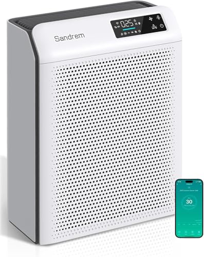 Purificateur d'air Ioniseur avec filtre HEPA H13(60-90m²) Purificateur capteur qualité air avec UV-C/24H minuteur/Silencieux