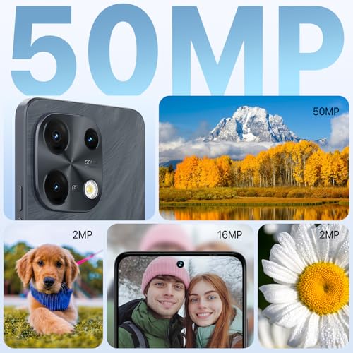 Image of UMIDIGI Note 100 5G Android 14 Cell Phone, 5G Dual SIM Unlocked Phone, 6.8 inch HD+120Hz Display,16(8+8) GB+256GB /TF 1TB Expend Smart Phone, 50MP Camera, Dual Mic, Fingerprint+AI Face Unlock(Black)