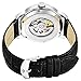Stuhrling Original Mens Watch-Automatic Skeleton Dial - Black Leather Watch Strap Mechanical Watch Silver Executive (Black)