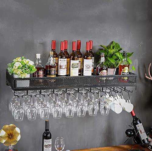 Botellero de pared para botellas de vino, creativo y sencillo, soporte de pared, negro, 80 cm (negro, 80 cm)