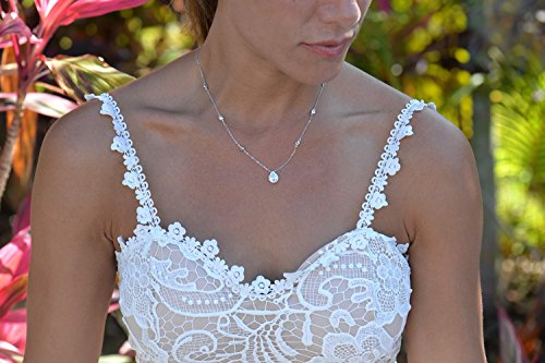 Sterling Silver Waterdrop Pear Shape Pendant Droplet Necklace3