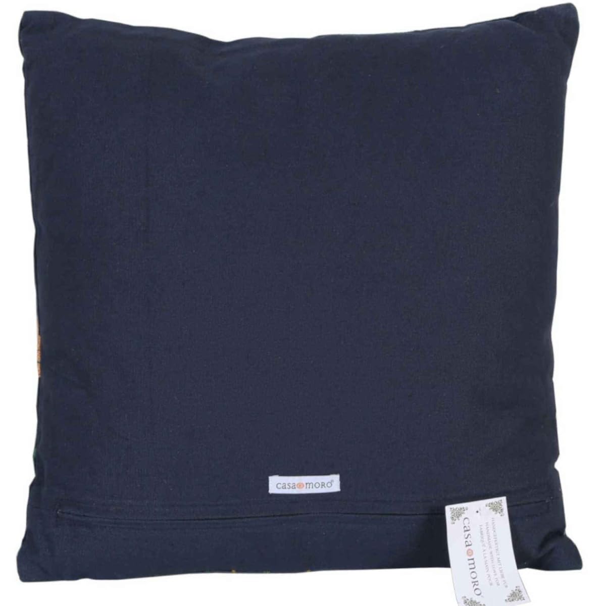 Casa Moro Boho Chic Dekokissen Livia DUNKELBLAU 40x40 mit Füllung & Blumen-Schau Bestickt Zierkissen bunt quadratisch Couch-Kissen Sofa-Kissen KI10001