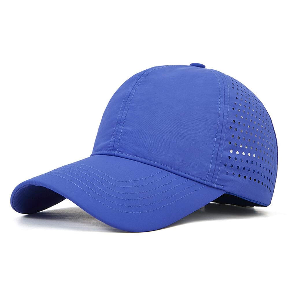TecHong Quick Dry Baseball Cap - Adjustable Sun Hat Unisex Summer Breathable Dad Cap for Outdoor Sports Blue