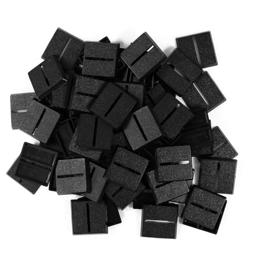 Evemodel Plastic Model Bases with Slot Square Black ABS for Wargame Military Tabletop (25 * 25mm with slot-100pcs)