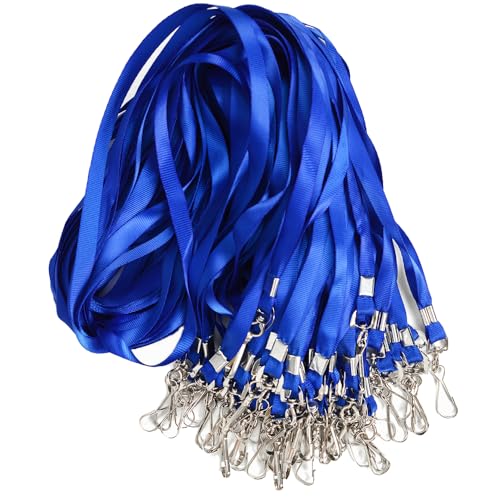 Cordons bleus pour porte-badge lot de 50 de 45 cm tissés pour le bureau