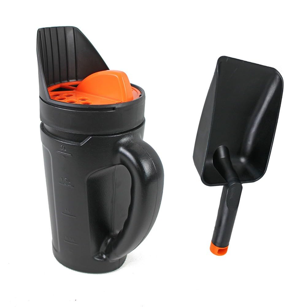 EasyByMall Épandeur de pelouse portable avec débit réglable pour semences de gazon, engrais, glace fondue et produits chimiques de piscine, pot de semis de jardin léger