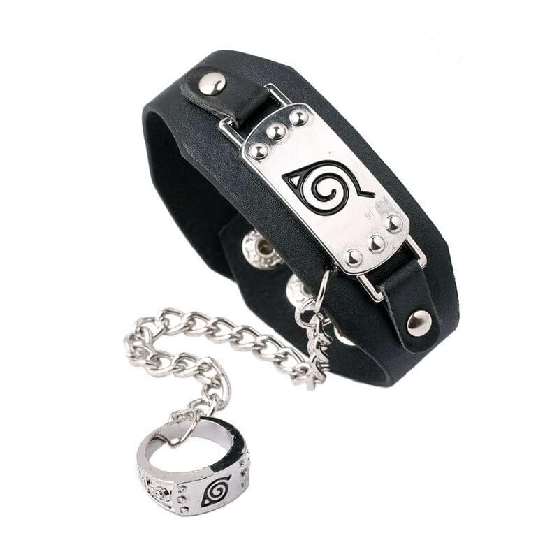 Kustomz Vikings Anime Naruto Konoha Logo Leather Bracelet & Ring Cosplay Accessory for Boys and Men (B0CL9DXZRG) Amazon Price History, Amazon Price Tracker