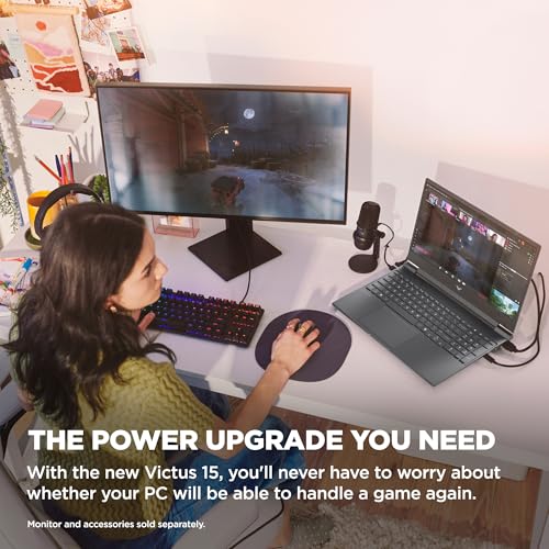 Image of HP Victus 15.6 inch Gaming Laptop, FHD 144Hz Display, AMD Ryzen 7 7445H, 16 GB RAM, 1 TB SSD, NVIDIA GeForce RTX 3050 GPU (6 GB Dedicated), Windows 11 Home, Mica Silver, 15-fb3100nr