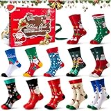 Ligtupwe Adventskalender 2025 Frauen Männer Socken Adventskalender Weihnachtssocken Damen Herren, Geschenke für Adventskalende