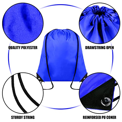 Drawstring Backpack Bulk 100Pcs Cinch Bag, Polyester Drawstring Bags for Gym Beach Sports Short Trip Party (Navy Blue)2
