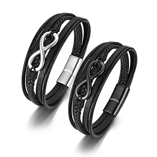 JSDDE Prächen Lederarmbänder Leder Armband Infinity Unendlichkeit...