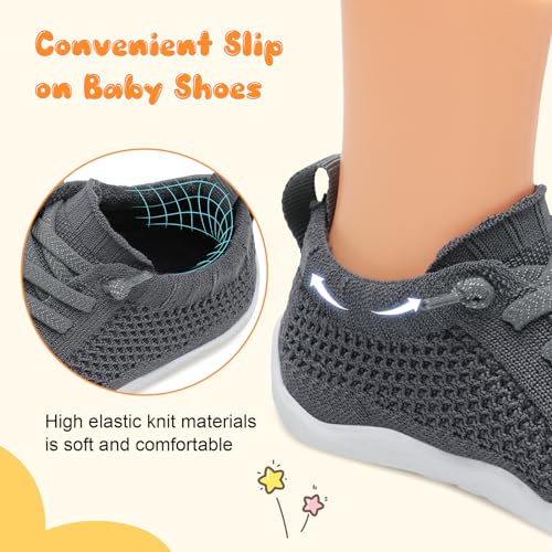 Image of JIASUQI Baby Shoes for Toddler Boys Girls Sneakers Slip on Walking Shoes for Babies