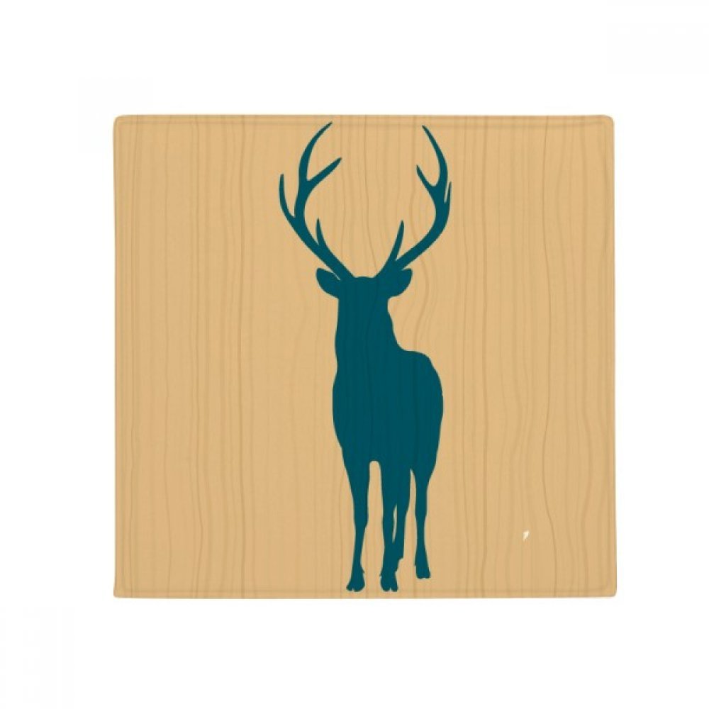 Tapis pour animal domestique antidérapant en motif cerf bleu 80x80cm
