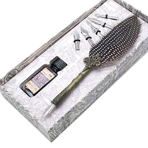 Federhalter set kalligraphie Stifte Feder Pen Federkielstift Set Kalligraphie-Stift-Set Schreibkiel 6 Edelstahlfeder in Geschenkbox HO-Q-303
