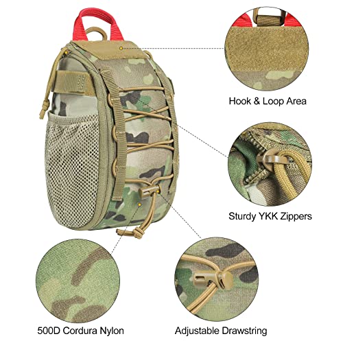 Onetigris Ifak Pouch - Large Ifak Molle Pouch Empty First Aid Bags Only Medical Trauma Kit Bag Emt Pouch Med Waist Bag For Outdoor, Multicam #TOP2