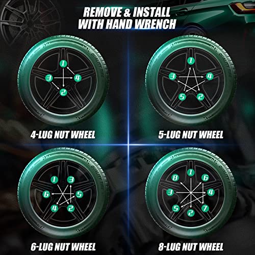 7 Spline Lug Nuts Key Tuner Large Socket Lugnuts Tool For Wrench With 13/16Inch(21Mm) And 7/8Inch(22Mm) Hex Replacement 14X1.5 14X2 9/16 Wheel Lug Nut Drive Lock Black 20Mm Inner Diameter #TOP6