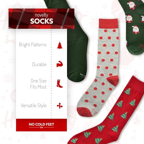 Fun Cute Christmas Novelty Dress Socks for Men for Xmas and Holidays, Gift Box Set, 4-Pack3