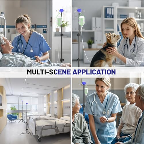 image for Cthduole Portable Iv Pole, Foldable IV Pole Stand 27 to 83