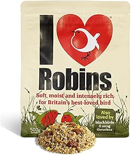 I Love Robins ILR-1 Robin Food 500G - Super-Rich High Energy Bird Food, Blackbirds and Thrushes, Brown