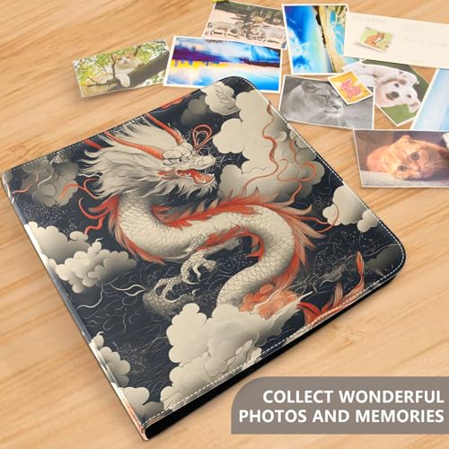 Álbum de Fotos Self Adhesive DIY Scrapbook FLildon Cuero PU 3 Anillos 40 Páginas 8x10 Cielo Nublado Dragón miniatura 5