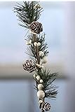 Factory Direct Craft® Group of 10 Holiday Pine Mixed Ivory Berry and Pinecone Embellishing Picks for Arranging, Decorating and Displaying