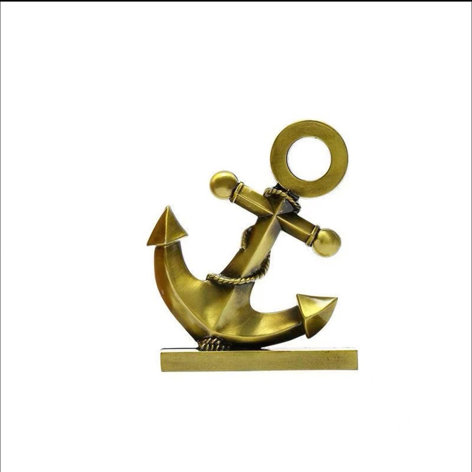 YUZDNM Decoration Art Statue Sculpture - Decorative Alloy Mediterranean Anchor Sculpture(#a)