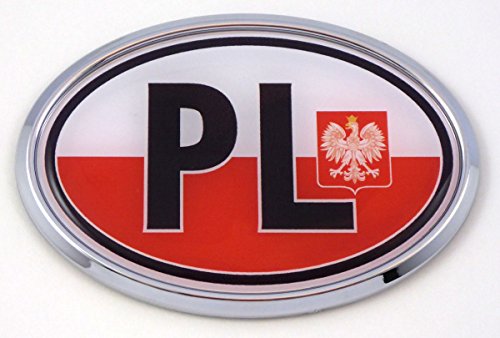 Autocollant PL Polska pour voiture sticker ovale de pare-chocs voyage