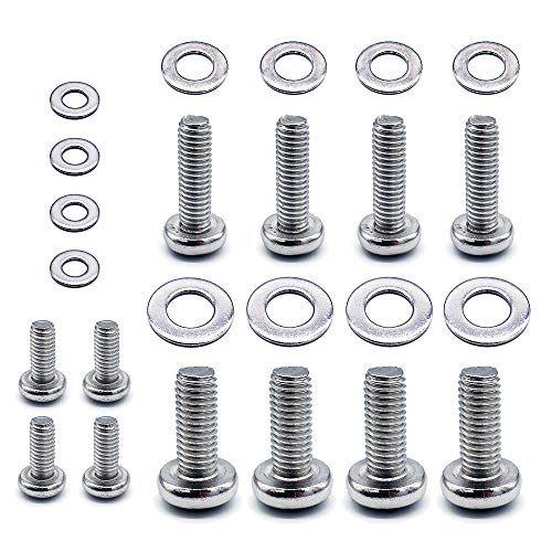 Kit de montage TV universel 24 Pièces (12 ensembles) avec rondelles, vis de fixation TV VESA en acier inoxydable pour support mural de moniteur (M4/M6/M8)