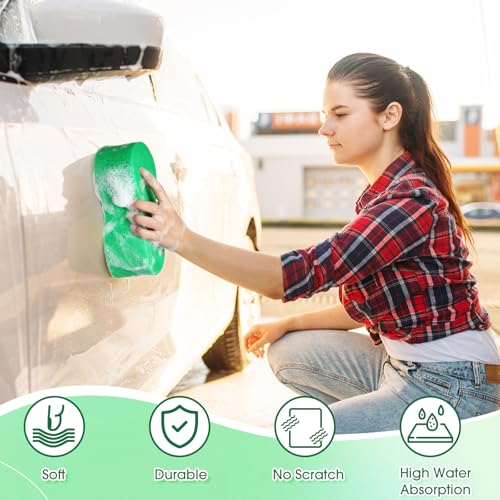 Image of Tioncy 10 Pcs Large Sponge Bulk - Multipurpose Cleaning Sponge for Car Wash, Tile Grout, Boat Bail, Household Cleaning - 8.7 x 4.7 x 2.6 Inch