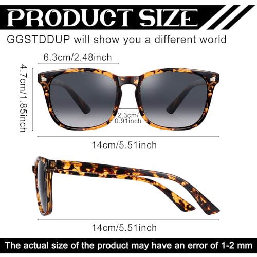 4 Pairs Polarized Sunglasses for Women Men, Trendy Sunglasses UV400 Classic Glasses(Black Brown)3
