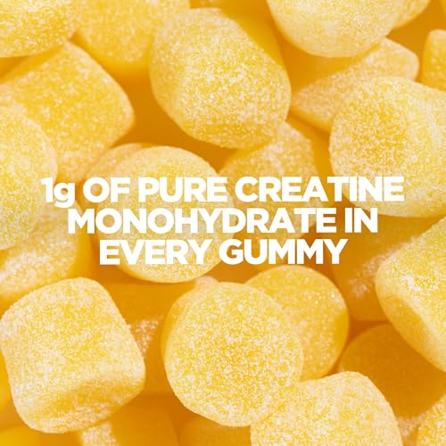 Image of Myprotein Creatine Gummies, 5g Creatine Monohydrate per Serving, Lemon, 90 Count, 18 Servings, Chewable Post /Pre Workout Strength & Recovery Sports Nutrition Supplement, Vegan, Non-GMO
