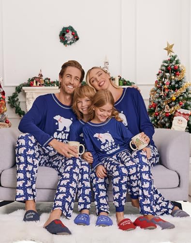 Ekouaer Matching Family Sets Christmas Pajamas Set Xmas PJS Sleepwear Soft Christmas Matching Jammies