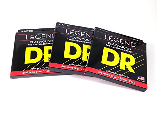 Dr Guitar Strings 3 Pack Electric Legend Flat Wound Stainless Steel 12-52 #TOP16