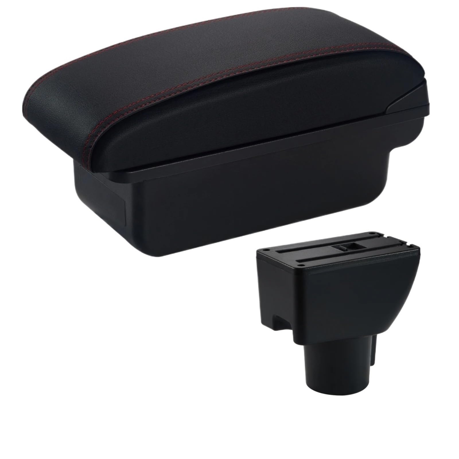 CGBWMB Arm Rest for Car For Hyundai For Getz Armrest Box Bracing Height Increase Storage Armrest Box(A Red Line No USB)