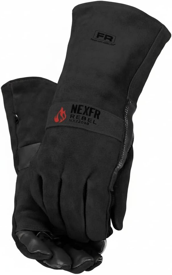 Rebel FR Kevlar Stick Welding Gloves for men | 932℉ | for BBQ, Oven, Grill, Fireplace, Tig, Mig, Baking, Furnace