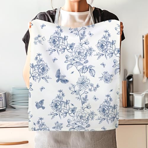 Arquiel 4 Piezas Paños de Cocina Chinoiserie Floral Algodón Toallas de Cocina Pájaro y Absorbentes Toallas de té y Toallas de Barra, 48 x 70 CM - imagen 5