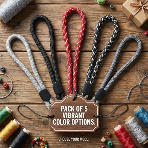 Image of GadgetBite Multipurpose Hand Wrist Strap Lanyard Adjustable Nylon Wristlet Keychain for Mobile Phone Case Holder, Keys, Camera, ID Card & USB Flash Drive