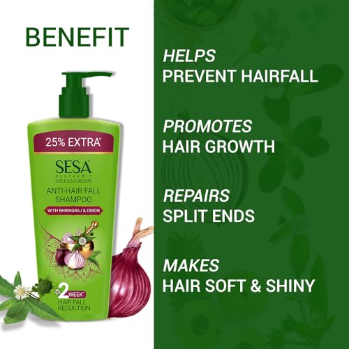 Image of SESA Ayurvedic Anti Hairfall Shampoo For Dry And Frizzy Hair Reduces Hairfall Made With 6 Ayurvedic Herbs Paraben Free Shampoo - 1 L
