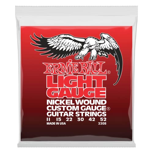 Ernie Ball Light Nickel Wound Electric Guitar Strings, 11-52 Gauge (P02208)