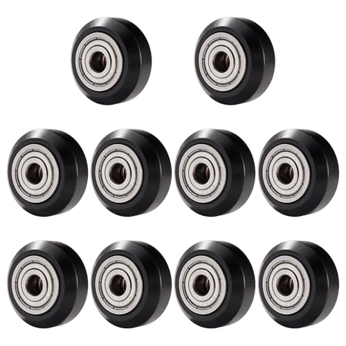 Lyeteung 10 PCS 3D Printer POM Pulley 625zz Linear Bearing, Passive Wheel Roller POM, Compatible with Creality Ender 3, 