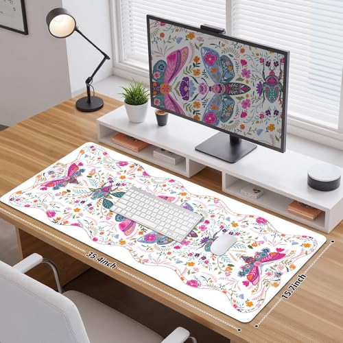 Tapis d'ordinateur pour bureau grand format avec revêtement lavable et base stable