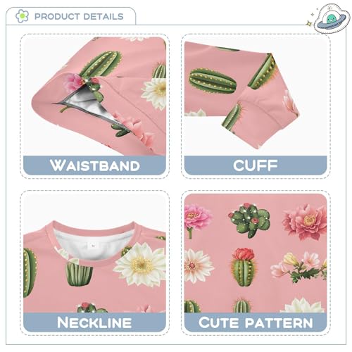 JUNZAN Retro Cactus Blush Big Girls Hooded Sweatshirt Crewneck Hoodie for Boys Camping 4T3
