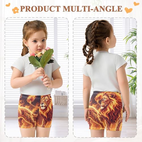 Under Skirt Shorts Floral Cotton Toddler Girl Biker Shorts 4t Summer Kids Fierce Lion Blazing Fire Golden4