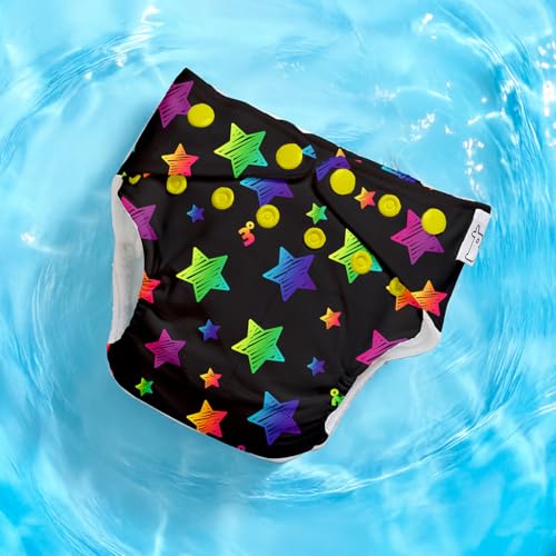 Image of SuperBottoms Swimming Diapers for Babies & Toddlers - Reusable & Adjustable Swim Diapers - Washable Cloth Diapers - Skin Friendly Fabric - Easy to Clean - Fits 3M - 3Y
