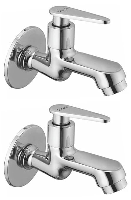 DRIZZLE VST101-2 Vista Bib Cock Brass | Chrome Plated | Quarter Turn | Foam Flow (Combo of 2 Pieces)