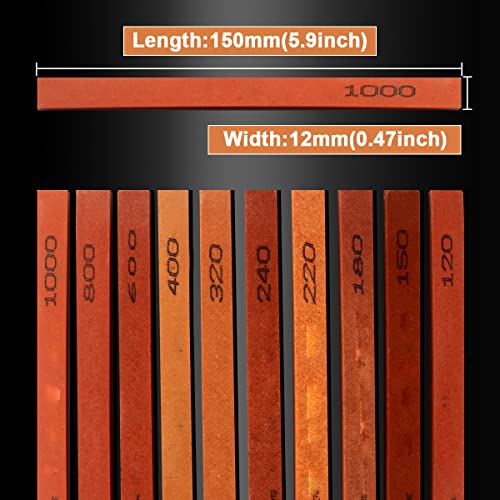 Cbright 10Pcs Sharpening Stone Set-10 Grit Assorted Sizes Whetstone Sharpener Polishing Honing Stone Kit 120#,150#,180#,220#,240#,320#,400#,600#,800#,1000# thumb #1