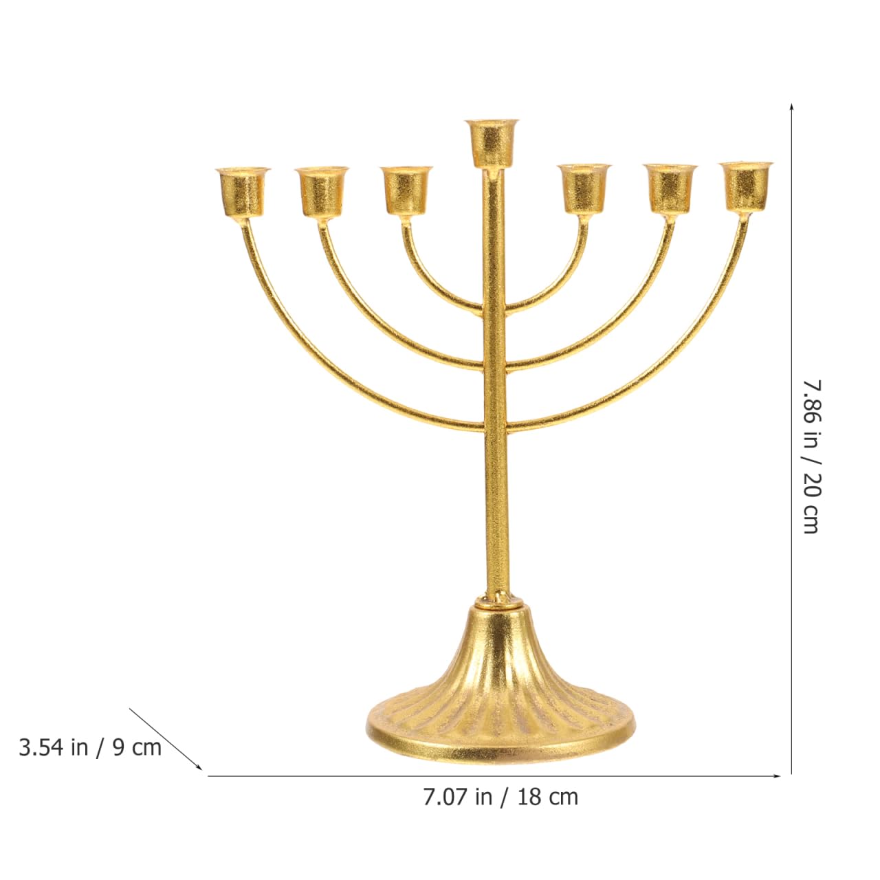 IMIKEYA Hanoukka Menorah – Bougeoir juif à 7 branches – Bougeoir Messie – Centre de table – Décoration de la Terre Sainte Israël – Cadeau doré